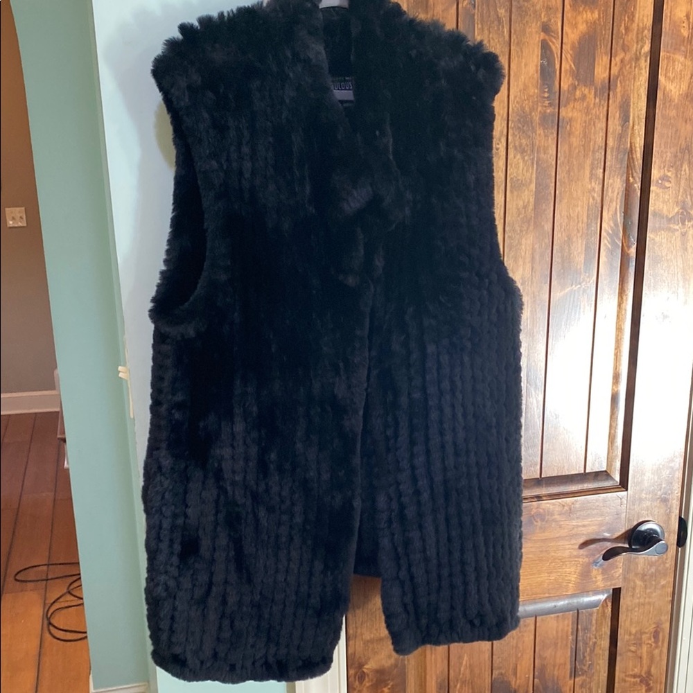 Fabulous Fur Faux Black Mink Fur Vest. Size 2X. New w/tags. Super super soft!